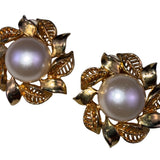Joan Rivers Womens Gold Tone Faux Pearl Leaf Motif Clip-On Earrings  Jewelry