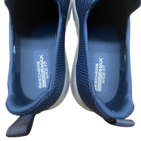 Skechers Men’s Navy Blue Mesh Gray Sole Slip-On Go Walk Goga Max Shoes Size 13W