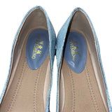 Huiyesheng Women’s Blue Rhinestone Bow Low-Heel Pointed-Toe Flats Size US10.5