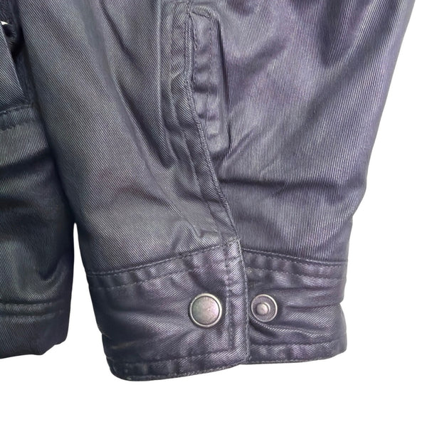 Gap Mens Black Cotton Coated Zip-Up Lightweight Jacket With Pockets Size L