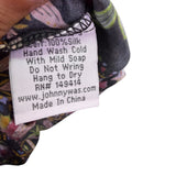 Johnny Was Womens Black Silk Floral Maxi Dress V-Neck Flowy Fit Sz XS 