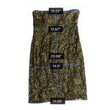 Alice + Olivia Womens Gold Polyester Strapless Glitter Sequin Cocktail Dress 8