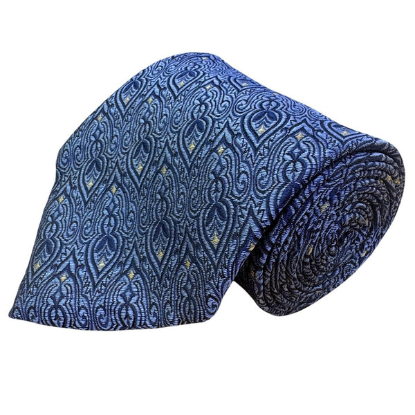 Smithsonian Institution Men Navy Silk Italian Tie Geometric Paisley Design New