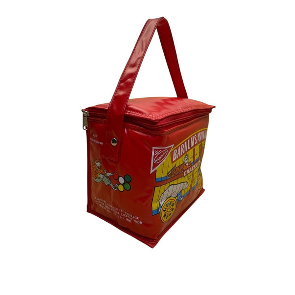 Barnums Animals Red Vinyl Insulated Soft Lunchbox Zip Closure Colorful Animals