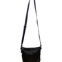 Coach Women’s Black Leather With Tassel Accent & Stitch Detailing Crossbody Bag