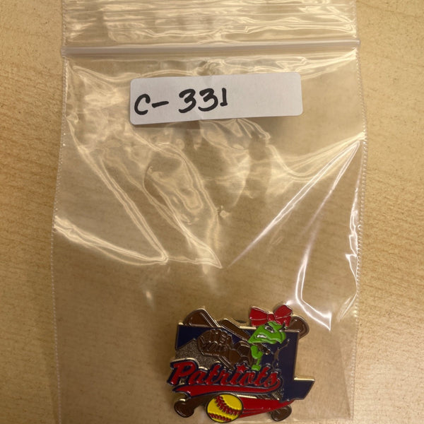10th Anniversary Patriots Softball Pin With Louisiana State Design & Frog Mascot