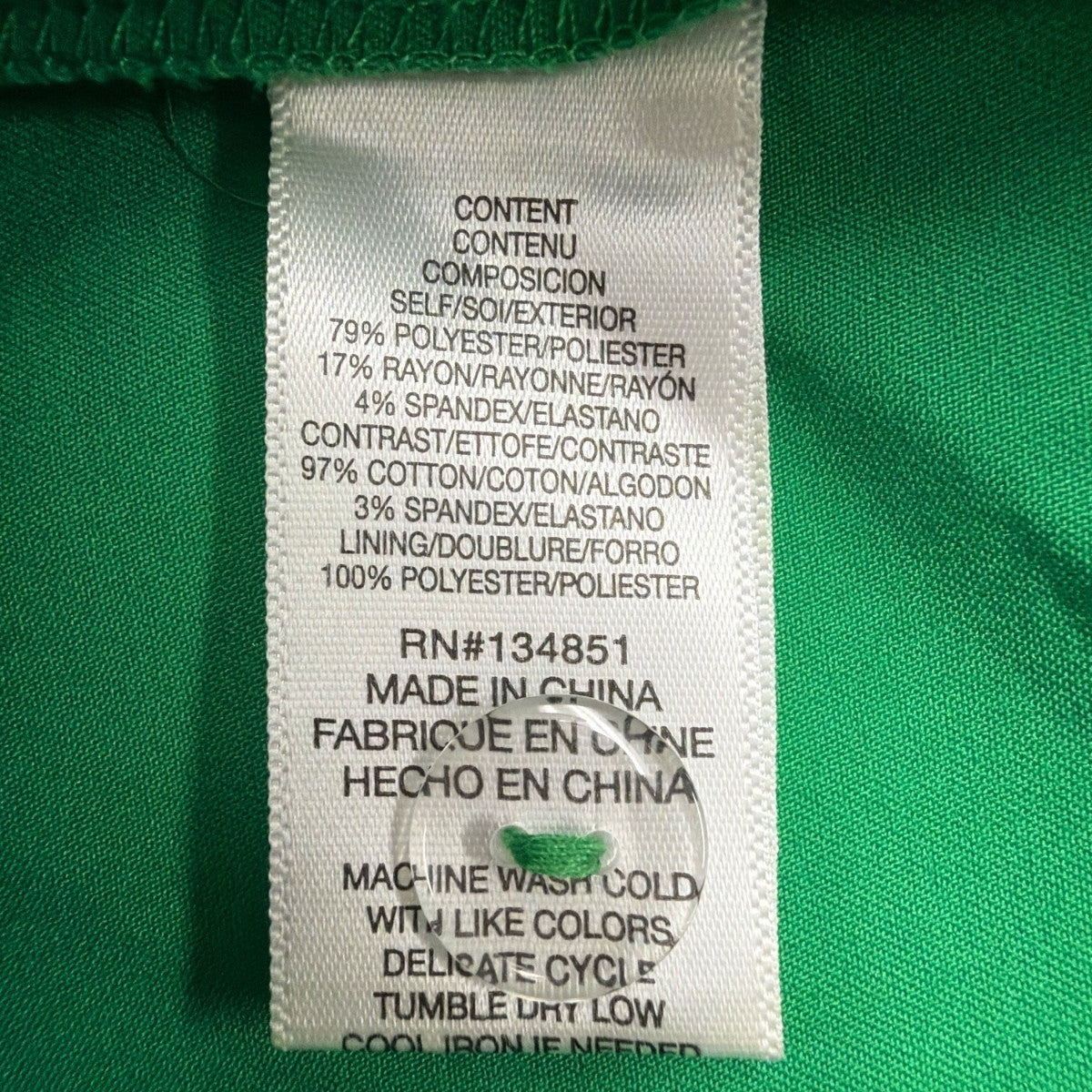 WAYF Womens Green Polyester Wide-Leg Pants Comfortable Elastic Waistband Size L