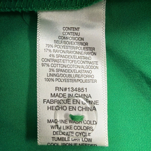 WAYF Womens Green Polyester Wide-Leg Pants Comfortable Elastic Waistband Size L