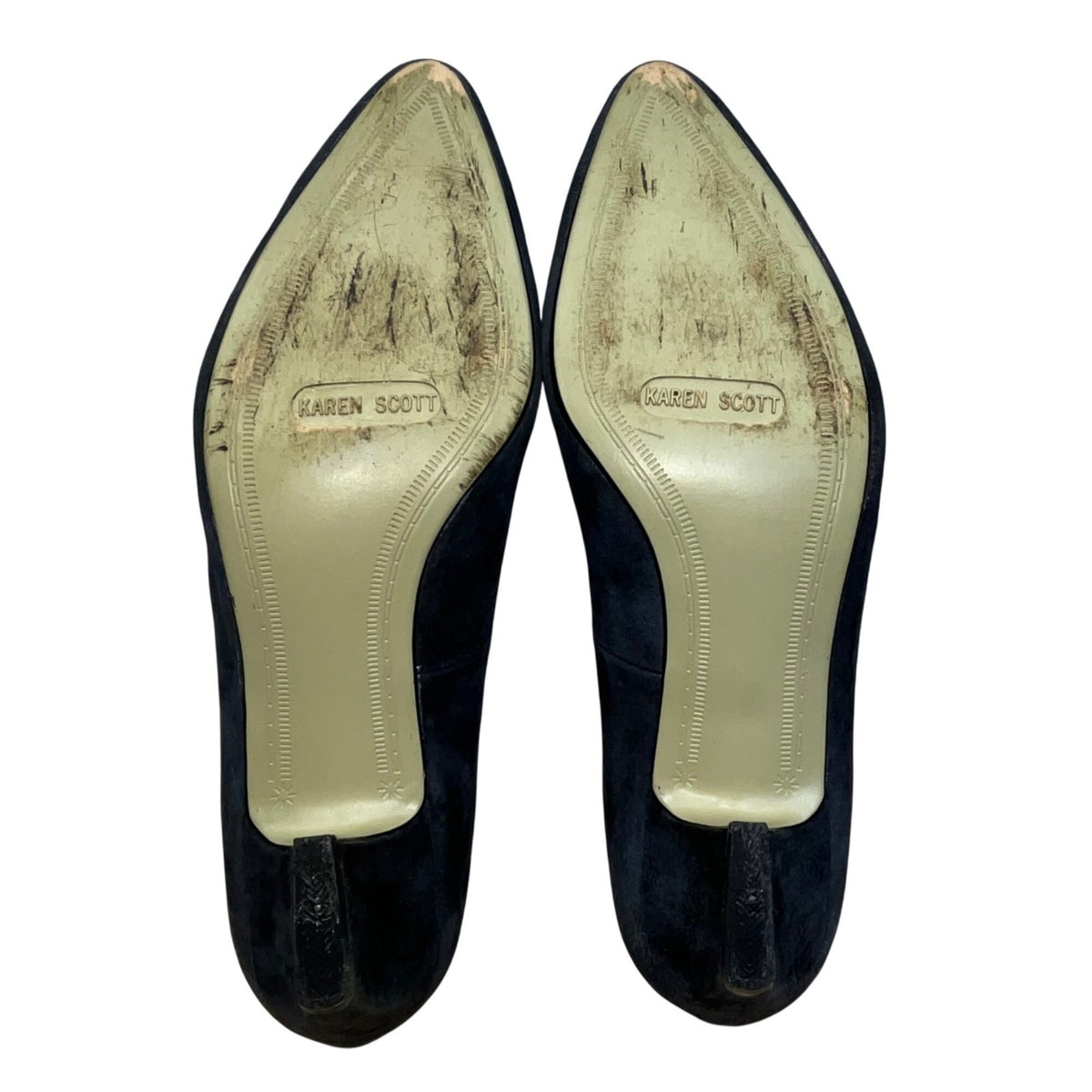 Karen Scott Women’s Navy Leather Block Ellen I Heel Pumps Size 9C