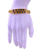 Vintage Enamel Tiger Print Jewelry Set Gold Tone Necklace Bracelet Earrings