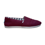 Toms Women’s Burgundy Canvas Striped Lining Casual Classic  Slip-On Shoes Size 9