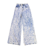 ASOS Womens Acid Wash Wide-Leg Jeans100% Cotton Blue Made In Turkey Size 26/32