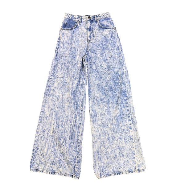 ASOS Womens Acid Wash Wide-Leg Jeans100% Cotton Blue Made In Turkey Size 26/32