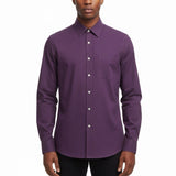 Michael Kors Mens Purple Cotton Button-Up Long Sleeve Shirt Regular Fit Sz 15.5