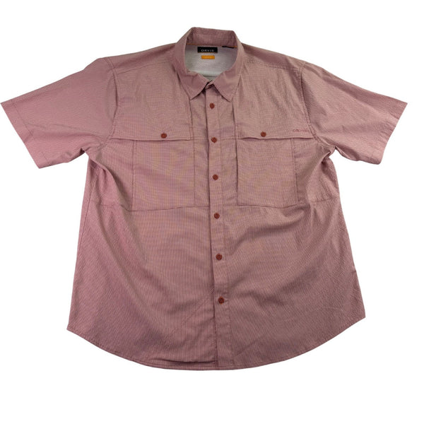 Orvis Mens Red Short Sleeve Button-Up Performance Shirt Size XL