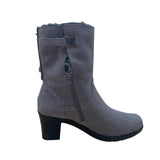 Clarks Women’s Gray Faux Suede & Fur Lined Bendable Winter Heeled Boots Size 7M