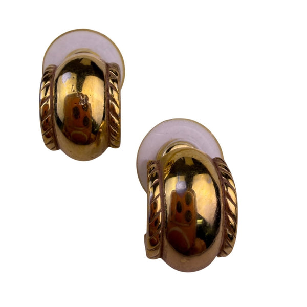 Christian D Gold Tone Womens Vintage Half Hoop Earrings