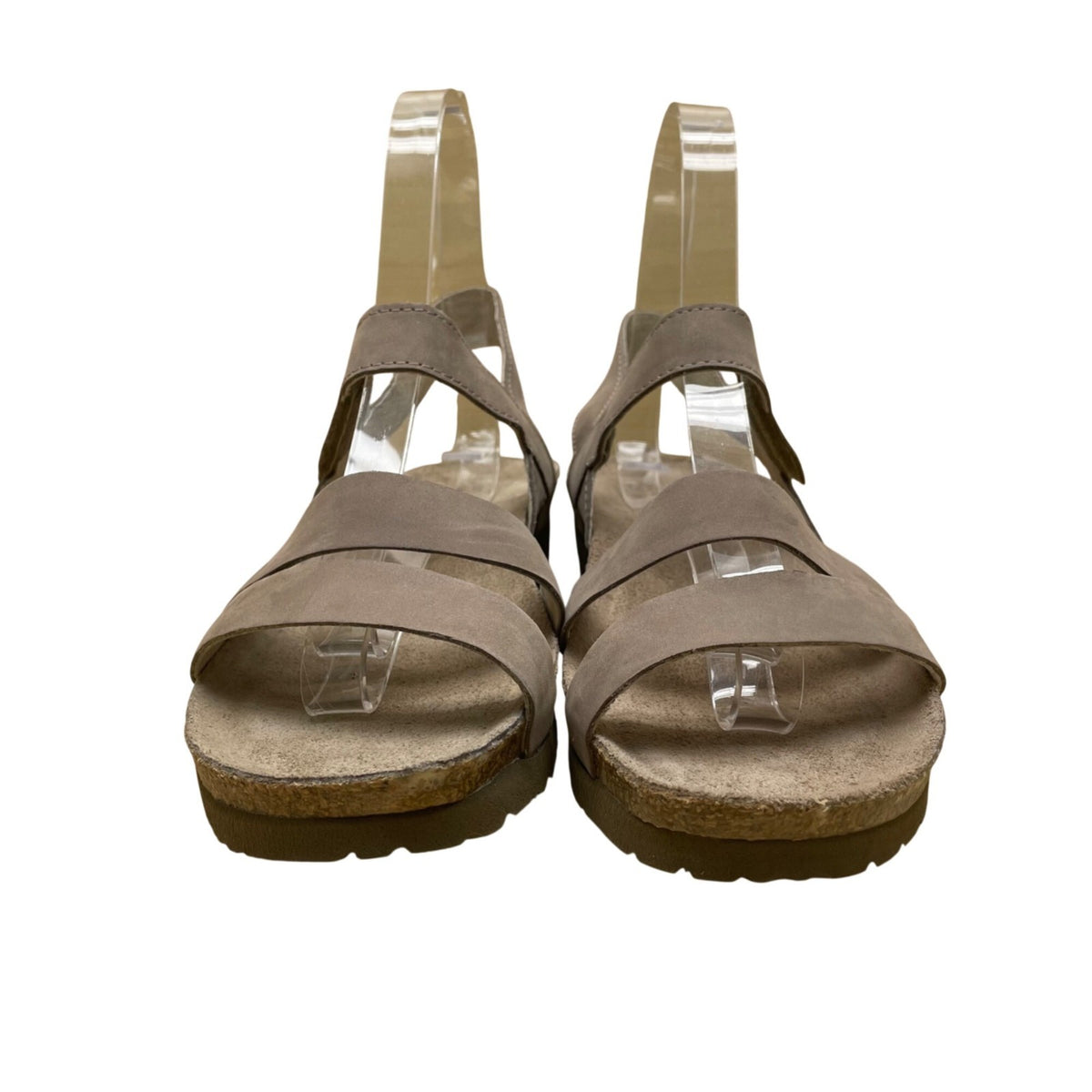 Naot Women’s Taupe Leather Strappy Cork Footbed Ankle Strap Sandals Size 10