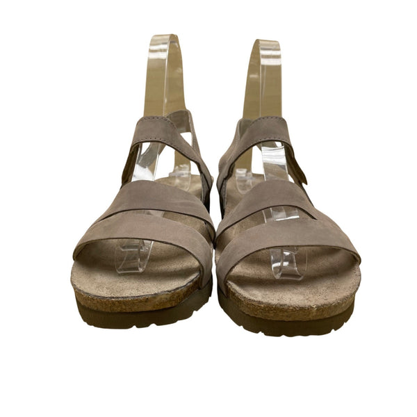 Naot Women’s Taupe Leather Strappy Cork Footbed Ankle Strap Sandals Size 10