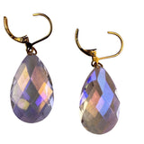Joan Rivers Womens Gold Tone Iridescent Crystal Faceted Dangle Earrings