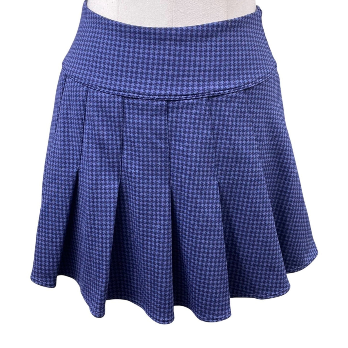 Offline By Aerie Womens Blue Polyester Elastane Houndstooth Skirt Stretchy Sz S
