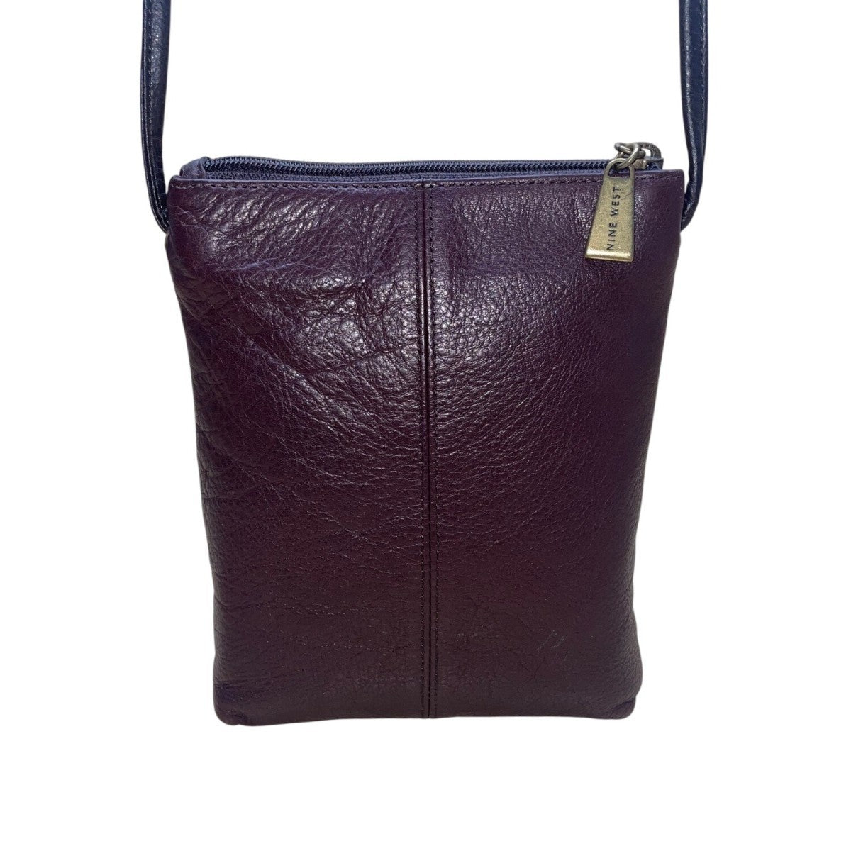 Nine West Women’s Purple Faux Leather Strapped Zipper Closure Crossbody Bag