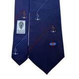 Navy Silk Anchor Nautical Tie Accessory Collection Designer Made In Italy