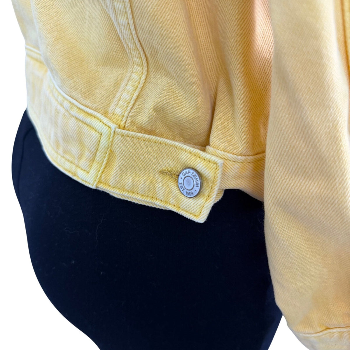 Gap Womens Yellow Denim Jacket Full Button FrontCotton Casual Sz XXL