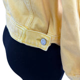 Gap Womens Yellow Denim Jacket Full Button FrontCotton Casual Sz XXL
