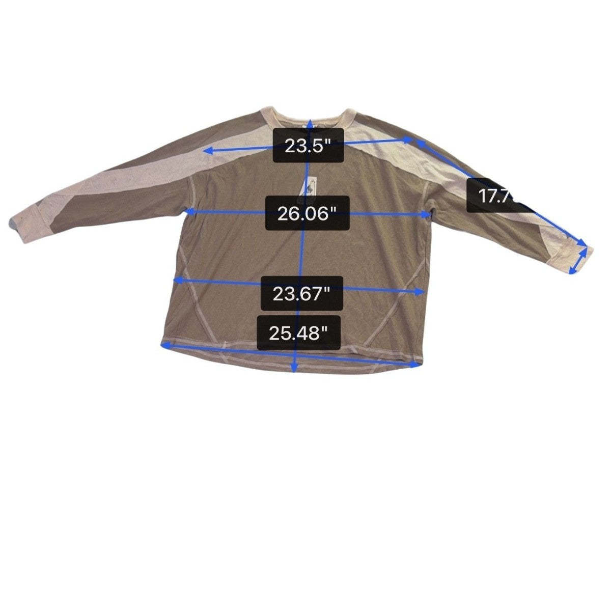 Easel Womens Taupe Beige Long Sleeve Colorblock Knit Top Size M
