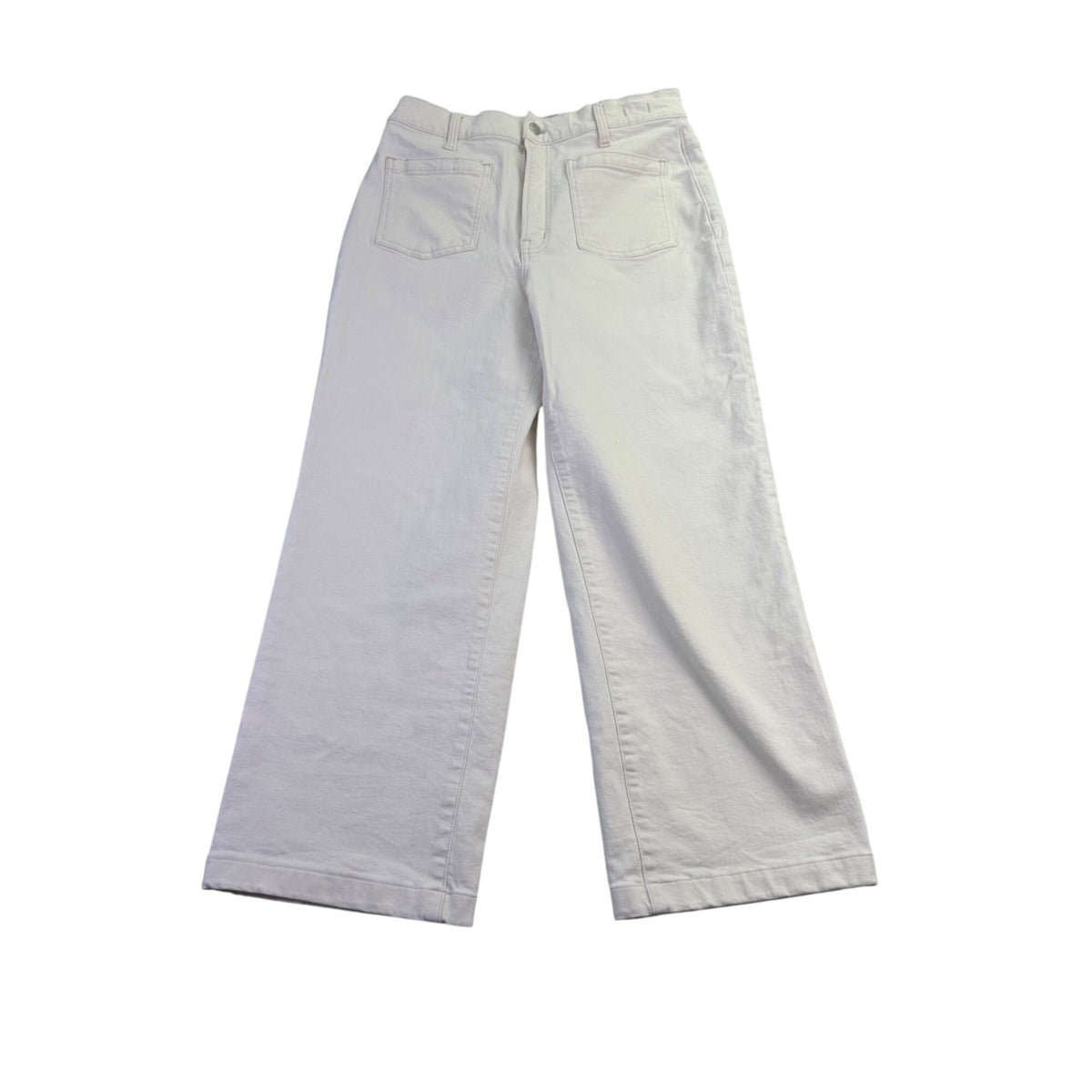 Madewell Womens White Cotton Blend Wide-Leg Jeans The Perfect Vintage Size 30