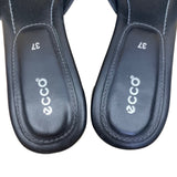 Ecco Women’s Black Leather Flower Accent Open-Toe Mule Sandals Size 37