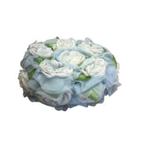 Vintage Blue & White Floral Hat With Mesh