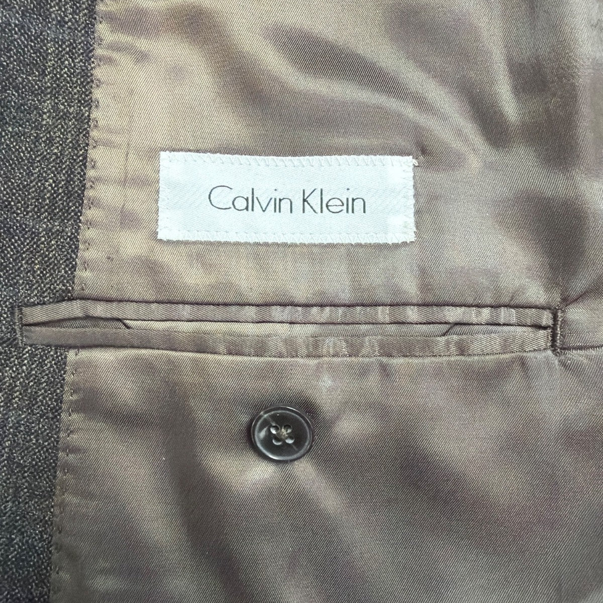 Calvin Klein Mens Gray Check Wool Blazer Jacket Stylish Plaid Formal Wear Sz40R