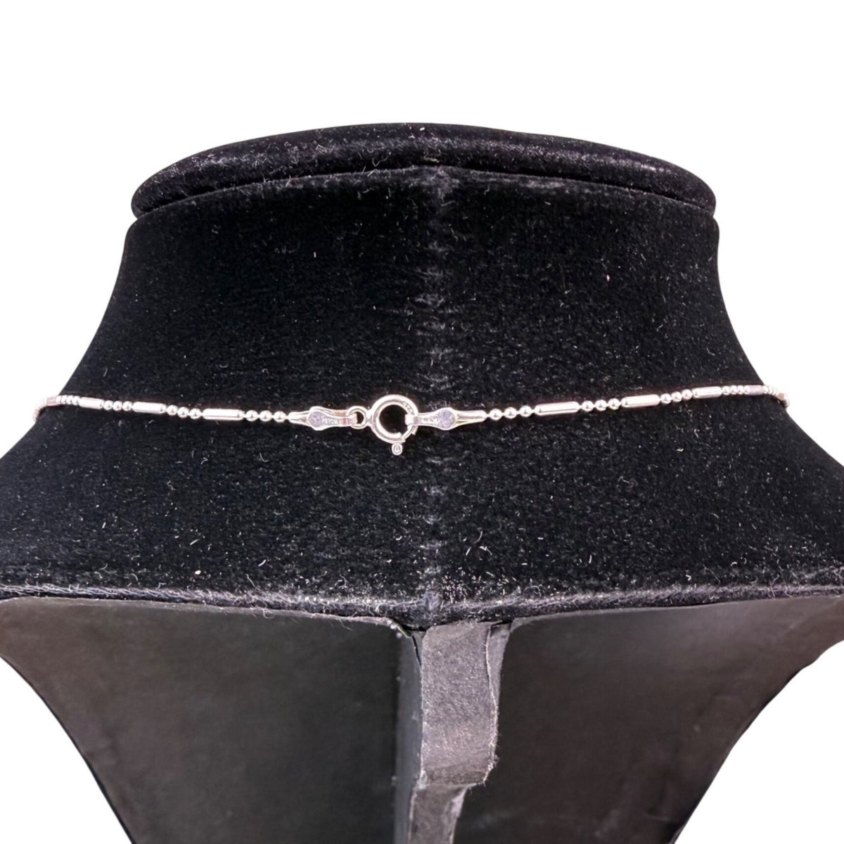 Sterling Silver Womens Delicate Beaded Necklace Lightweight Elegant 925
