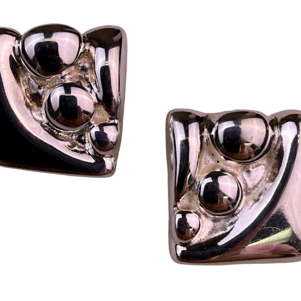 Airess Womens Silver Tone Sterling Abstract Earrings