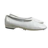 Grupo Italiano Women's White Leather Stitching Sole Flat Slippers Sz 7