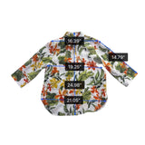 Chicos Womens White Multi Linen Button-Up Floral Shirt Vibrant Size 1 US 8