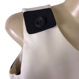 Dressbarn Womens Black & White Sleeveless Button-Shoulder Top Size 14