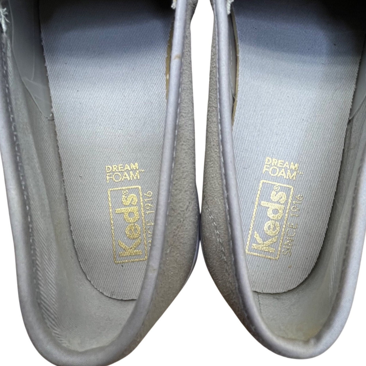 Keds Women’s Grey Suede Perforated Pattern Slip-On  Flat Sneakers Size 7.5