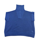 Vici Womens Royal Blue High Neck Sleeveless Textured Knit Sweater Vest Sz M