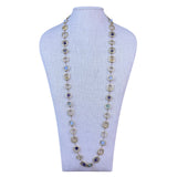 Long Necklace Women Multicolor Natural Stones Metal Design With Earrings