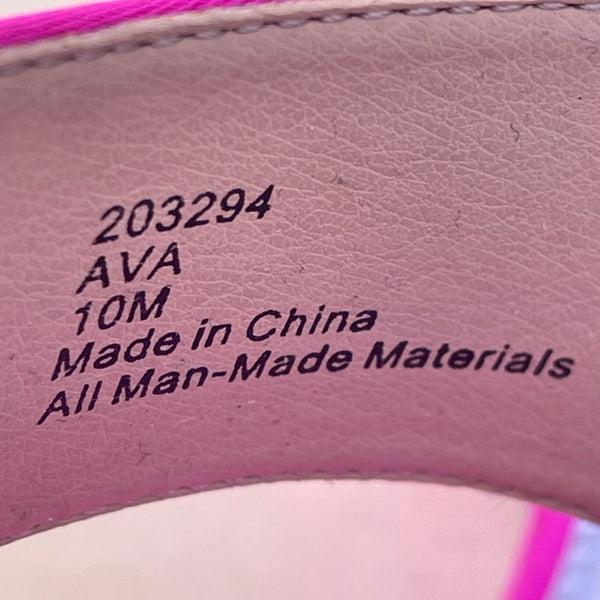 Maripé Women’s Fuchsia Rhinestone Ankle Strap  Platform AVA Wedge Sandals Sz 10M