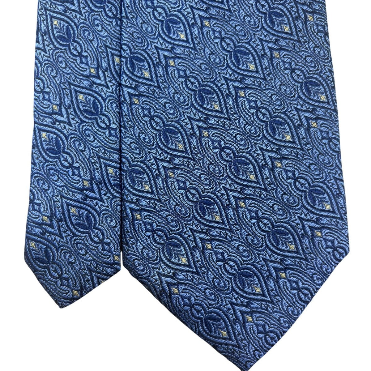 Smithsonian Institution Men Navy Silk Italian Tie Geometric Paisley Design New