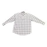 Faconnable Mens Blue/White Cotton Plaid Long Sleeve Button-Down Shirt Size XL