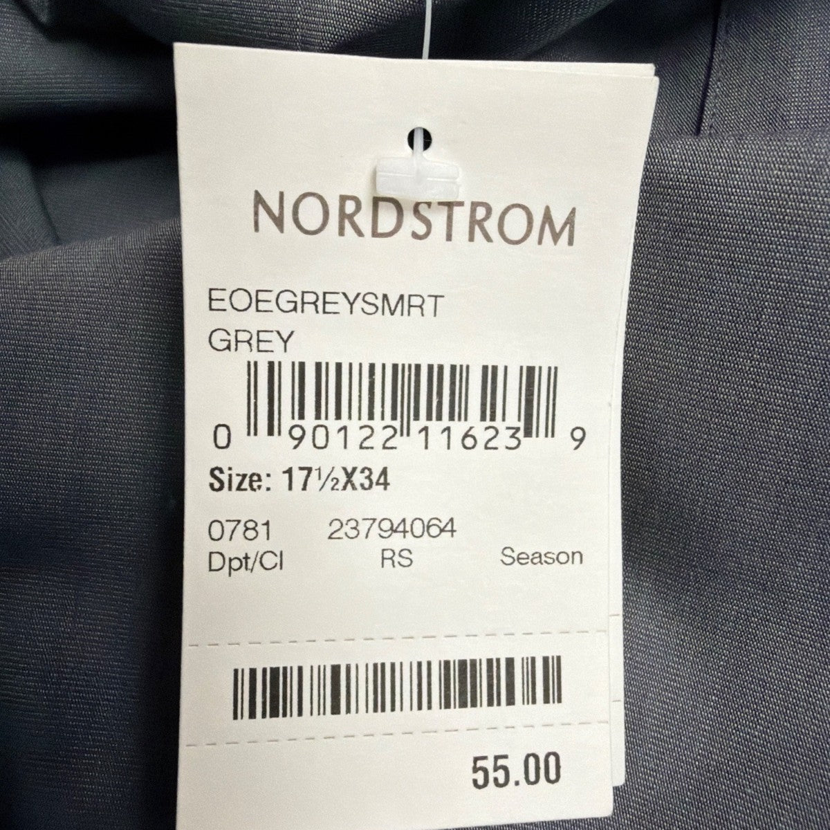 Nordstrom Mens Blue Cotton Button-Down Dress Shirt Size 17 1/2 34