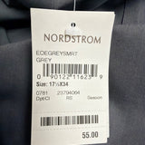Nordstrom Mens Blue Cotton Button-Down Dress Shirt Size 17 1/2 34