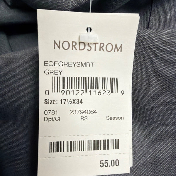 Nordstrom Mens Blue Cotton Button-Down Dress Shirt Size 17 1/2 34
