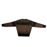 DKNY Womens Beige & Black Animal Print Sweater Size S