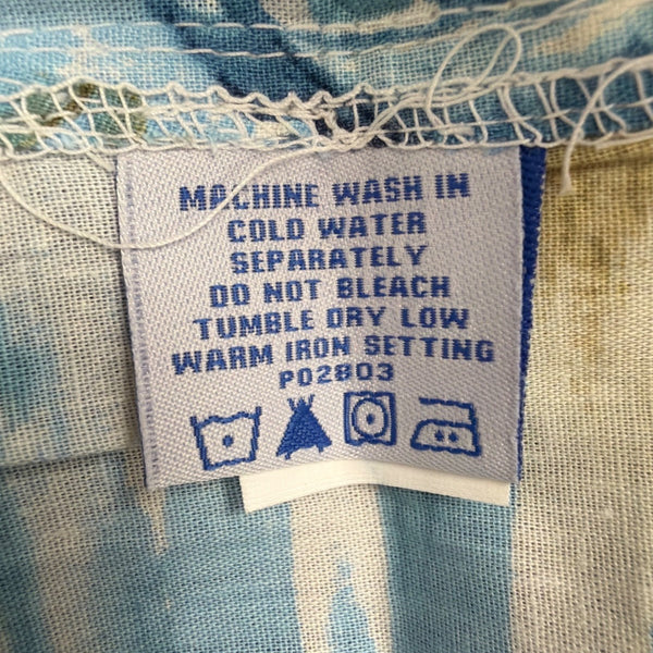 Fishing Life Mens Blue Hawaiian Fishing Shirt Short-Sleeve Casual Sz L
